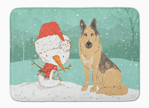 Dog and Snowman Christmas Machine Washable Memory Foam Mat - 652259282708