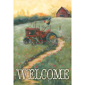 Garden Tractor Welcome Flag - 603799308786 Garden Tractor Welcome Flag - 603799308786
