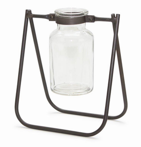 Jar with Stand (Set of 2) 6"L x 6.75"H Iron/Glass - 746427820523 Jar with Stand (Set of 2) 6"L x 6.75"H Iron/Glass - 746427820523