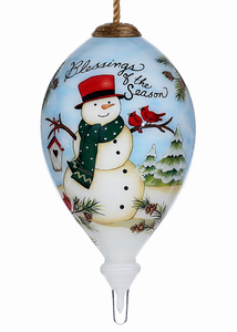 Season Snowman Hand Painted Glass Ornament - 850004397046 Season Snowman Hand Painted Glass Ornament - 850004397046