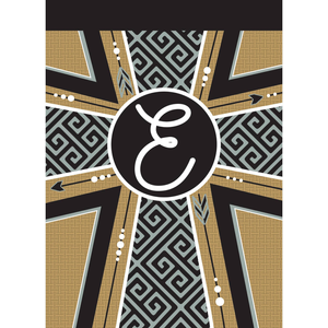 Garden Monogram E Cross Blap Flag - 603799825887