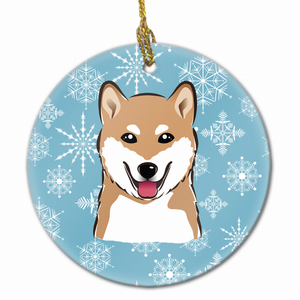 Snowflake Dog on Ceramic Ornament - 638508108838 Snowflake Dog on Ceramic Ornament - 638508108838
