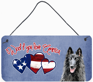 Woof If You Love America Dog Artwork Wall or Door Hanging Prints - 615872936625