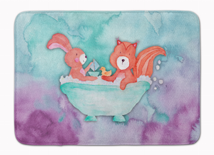 Animal Bathing Watercolor Machine Washable Memory Foam Mat - 638508841964