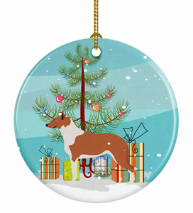 Christmas Tree and Dog on Ceramic Ornament - 652259332991