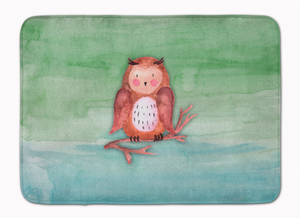 Owl Art Watercolor Machine Washable Memory Foam Mat - 638508851345