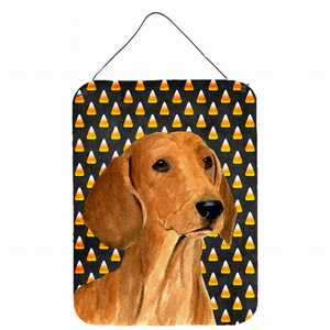 Candy Corn Halloween Design with Dog Wall or Door Hanging Prints - 615872615926