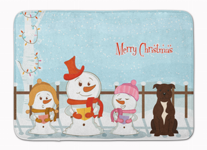 Merry Christmas Carolers Dog Art Machine Washable Memory Foam Mat - 638508637819