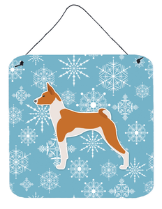 Winter Snowflake Design with Dog Art Wall or Door Hanging Prints - 638508520579
