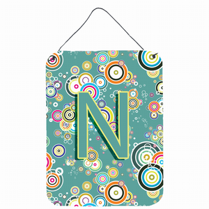 Circle Circle Teal Initial Alphabet Wall or Door Hanging Prints - 638508030603