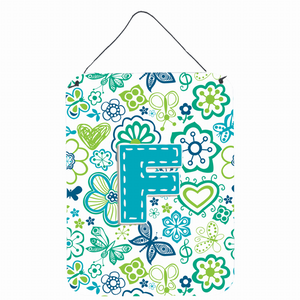 Flowers and Butterflies Monogram Letter Wall or Door Hanging Prints - 638508028440
