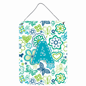 Flowers and Butterflies Monogram Letter Wall or Door Hanging Prints - 638508028396