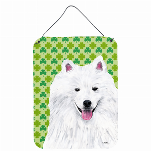 St. Patrick's Day Shamrock Portrait Design with Dog Wall or Door Hanging Prints - 615872617043