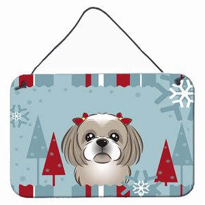 Winter Holiday Design with Dog Art Wall or Door Hanging Prints - 638508112194