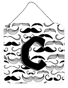Moustache Initial Wall or Door Hanging Prints - 615872985333