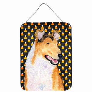 Candy Corn Halloween Design with Dog Wall or Door Hanging Prints - 615872615759