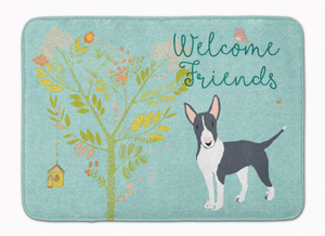 Welcome Friends Dogs Art Machine Washable Memory Foam Mat - 638508898395