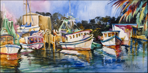 Shrimp Boat Art by Jean McKee Mat - 615872995110