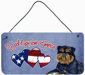 Woof If You Love America Dog Artwork Wall or Door Hanging Prints - 615872935994