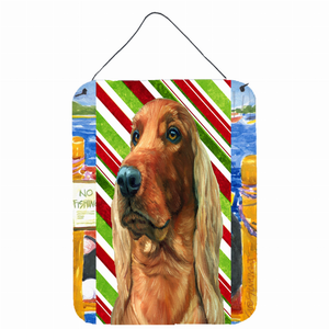 Candy Cane Holiday Christmas Design with Dog Wall or Door Hanging Prints - 638508065834
