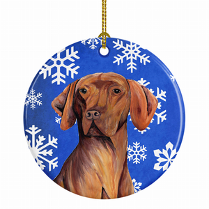 Holiday Dog on Ceramic Ornament - 615872599998
