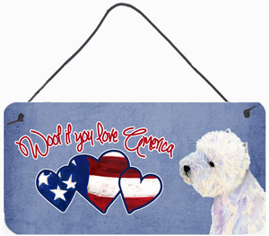 Woof if you love America Dog Art Wall or Door Hanging Prints - 615872937769