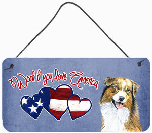 Woof If You Love America Dog Artwork Wall or Door Hanging Prints - 615872936632