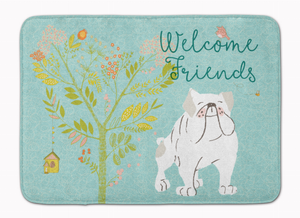 Welcome Friends Dogs Art Machine Washable Memory Foam Mat - 638508898388