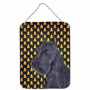 Candy Corn Halloween Design with Dog Wall or Door Hanging Prints - 615872616275