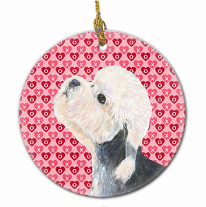 Valentine's Day Dog Portrait Ceramic Ornament - 615872603138