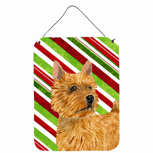 Candy Cane Holiday Christmas Design with Dog Wall or Door Hanging Prints - 615872622993