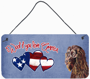 Woof If You Love America Dog Artwork Wall or Door Hanging Prints - 615872936557