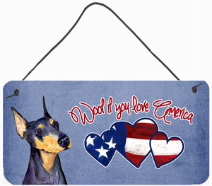 Woof if you love America Dog Art Wall or Door Hanging Prints - 615872937332