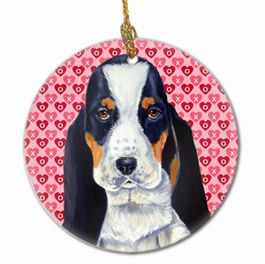 Valentine's Day Dog Portrait Ceramic Ornament - 615872602483