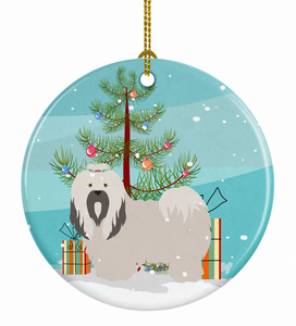 Christmas Tree and Dog on Ceramic Ornament - 652259332762