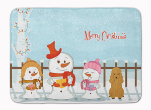 Merry Christmas Carolers Dog Art Machine Washable Memory Foam Mat - 638508638021