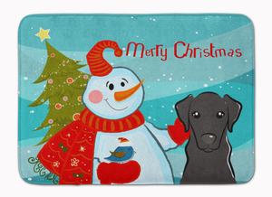Snowman Dog Art Washable Memory Foam Mat - 638508635679