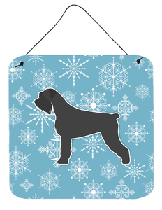 Winter Snowflake Design with Dog Art Wall or Door Hanging Prints - 638508520562