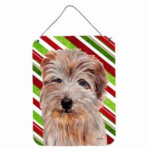 Candy Cane Holiday Christmas Design with Dog Wall or Door Hanging Prints - 615872849918