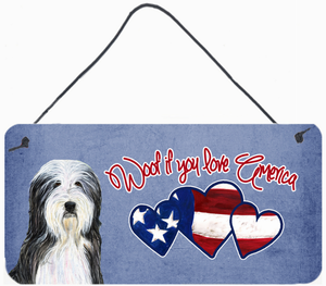 Woof if you love America Dog Art Wall or Door Hanging Prints - 615872937356