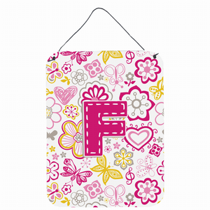 Flowers and Butterflies Monogram Letter Wall or Door Hanging Prints - 638508028181