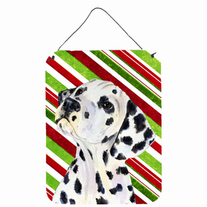Candy Cane Holiday Christmas Design with Dog Wall or Door Hanging Prints - 615872622924