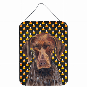 Candy Corn Halloween Design with Dog Wall or Door Hanging Prints - 615872615599
