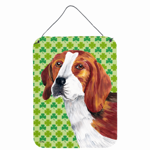 St. Patrick's Day Shamrock Portrait Design with Dog Wall or Door Hanging Prints - 615872616947