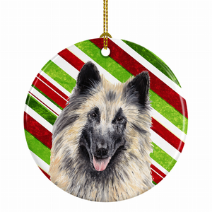 Holiday Dog on Ceramic Ornament - 615872599332