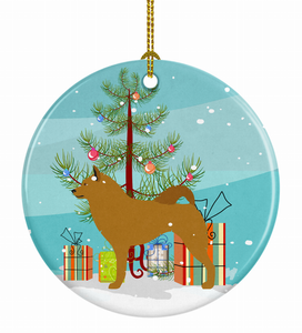 Christmas Tree and Dog on Ceramic Ornament - 652259333004