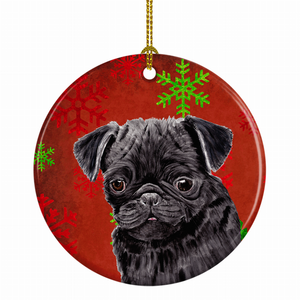 Holiday Dog on Ceramic Ornament - 615872599479