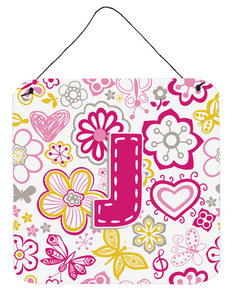 Flowers and Butterflies Monogram Letter Wall or Door Hanging Prints - 615872984367