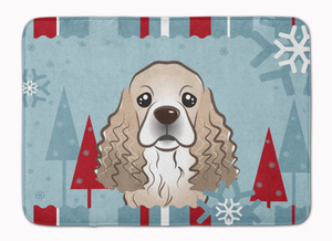 Winter Holiday Dog Art Machine Washable Memory Foam Mat - 638508634245