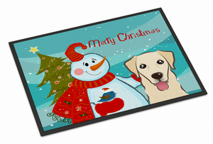Snowman Dog Art Indoor or Outdoor Mat - 638508133915